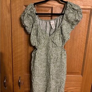 Jessica Simpson Green Leaf Print Mini Dress